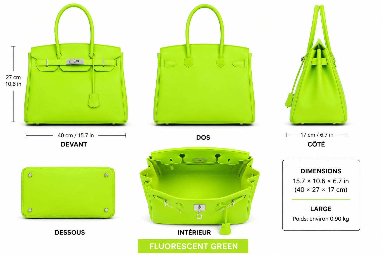 Jelly Firkin Tote Bag Large Vert Fluo - sac tote jelly waterproof Jelly&Jules