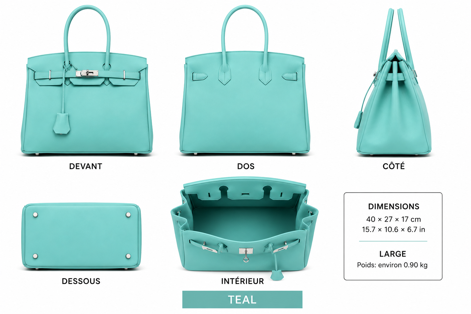 Jelly Firkin Tote Bag Large Teal - sac tote jelly waterproof Jelly&Jules